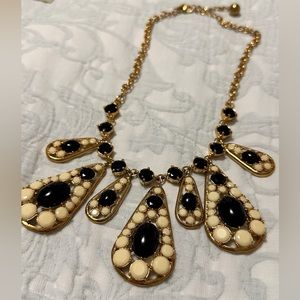 Kate Spade Black and White, gold statement necklace. NWOT, never worn